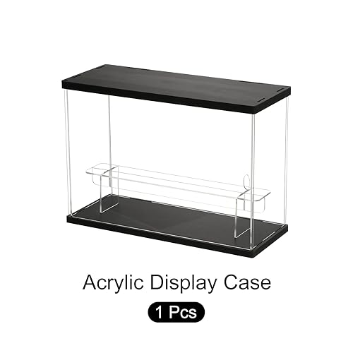 Miniatura 3 de METALLIXITY Vitrina de acrílico con luz LED (12.59 x 4.72 pulgadas), cajas de exhibición transparentes a prueba de polvo de 2 niveles, adecuadas