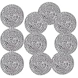 GUEICN Stainless Steel Scrubber Scrubbing Scouring Pad Sponges Clean Pot Pan and Steel Wool for Kitchen Bathroom (10Pcs Metal Scrubber)