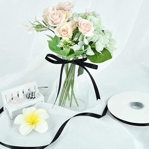 Vista 257 de TONIFUL - Rollo de listón de satén de color liso, para envolver regalos, manualidades, cabello, fiesta boda, tarjetas de invitación, ramos florales