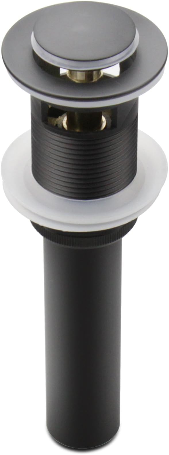 Pop Up Drain Stopper with Overflow, Bathroom Lavatory Vanity Vessel Sink Drain, Black