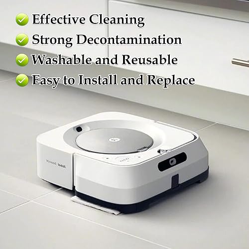 Miniatura 7 de Piezas de almohadillas de trapeador de repuesto, 5 almohadillas húmedas, 5 almohadillas secas, paño de trapeador lavable para aspiradora iRobot