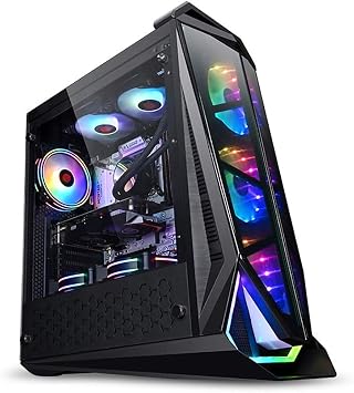 Gaming Case, Mid-Tower ATX/M-ATX PC Gaming Computer Case, USB3.0 / USB 2.0Tempered Glass Panel, 175mm Radiator, 360mm Graphics Card, 8 Fan Installation Positions