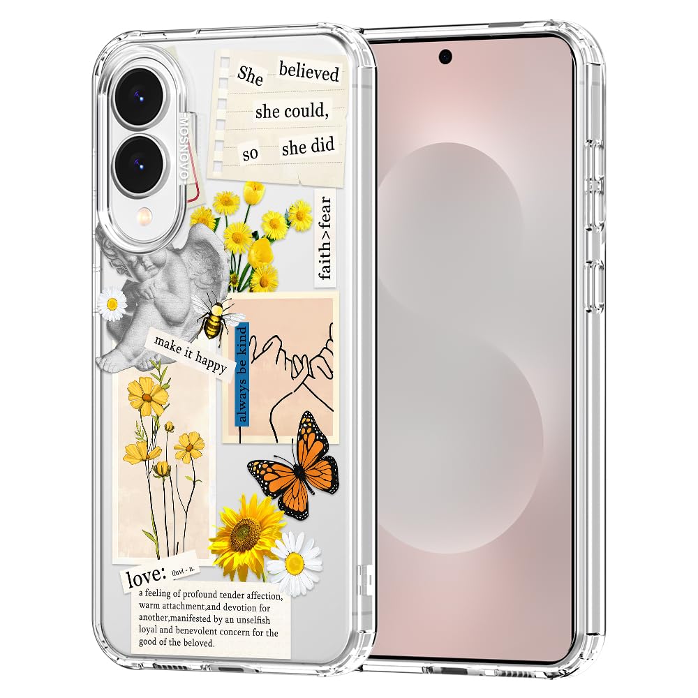 MOSNOVO Case for Samsung Galaxy S25 Edge, [Buffertech 6.6ft Military-Grade Drop Protection] [Anti Peel Off Tech] Clear TPU Bumper Phone Case Cover