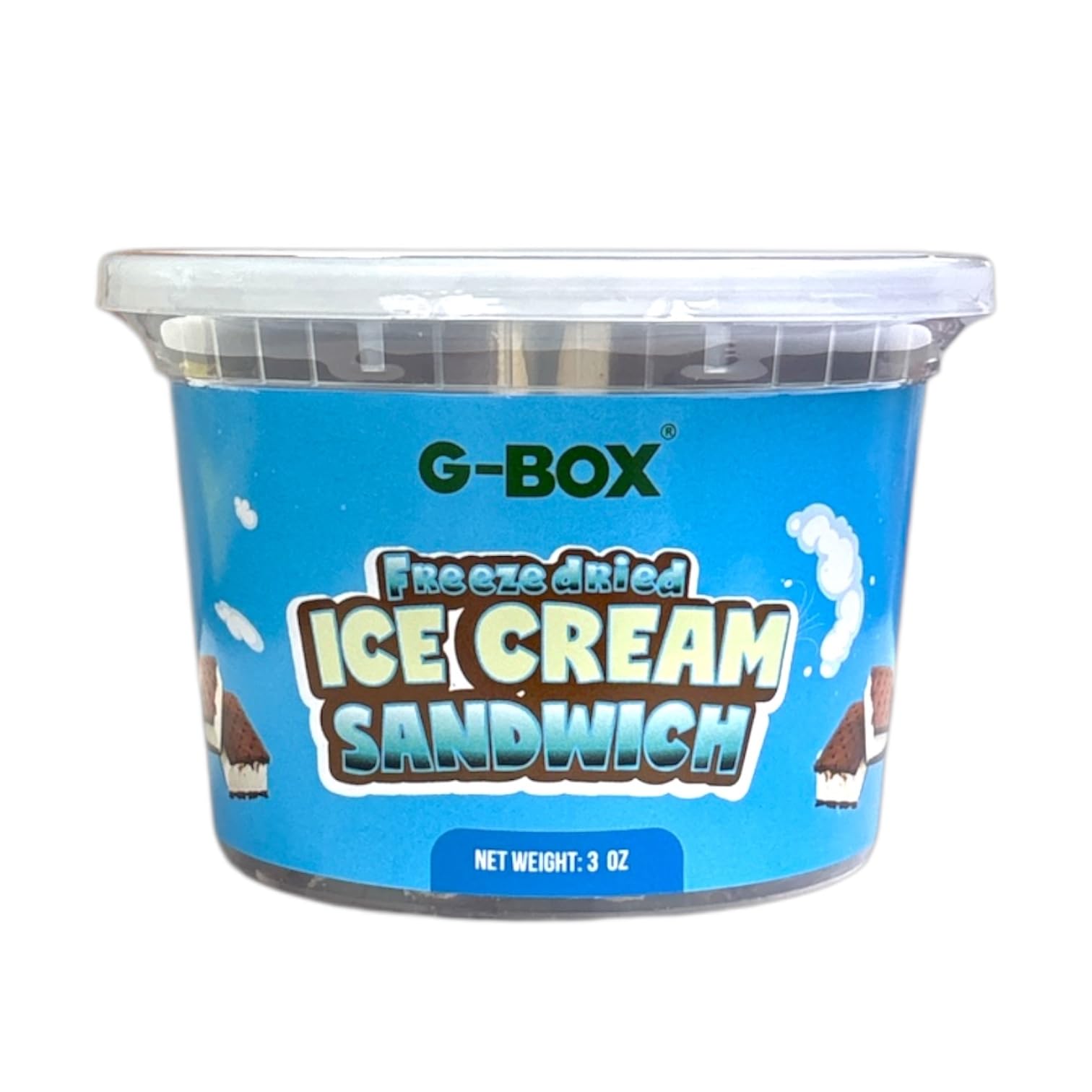 G-BOX Gefriergetrocknete Eiscreme-Sandwiches (Vanille, 85 ml) | gefriergetrocknetes Rucksackreisen & Camping-Essen, NASA-Weltraum-Dessert, perfekt für Camping, Outdoor, Party – luftdicht versiegelt in