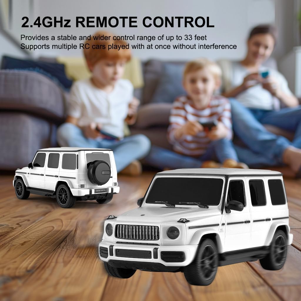 1:24 Scale Remote Control Car for Mercedes G63, 2.4GHz Off Road Model RC Cars, Electric Sport Racing Hobby Vehicle Gift for Adults, Kids, Boys, Girls - White