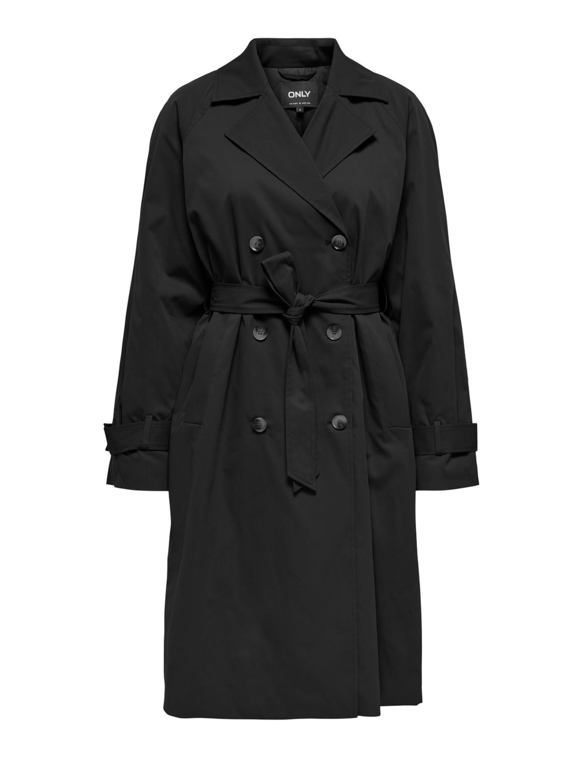 ONLY Onlorchid Life Quilt Long Trench Coat Otw, black, M