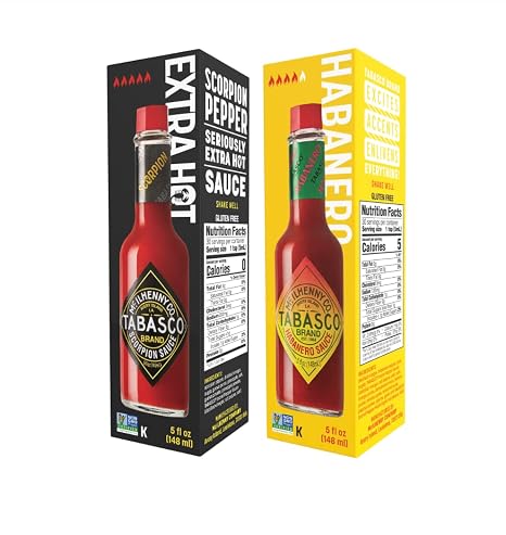 TABASCO Scorpion Sauce + Habanero Sauce (2 x 148 ml) The Two Sharpest Chilli Sauces Among Tabasco Sauces! 10 Times As Hot As The Original Red