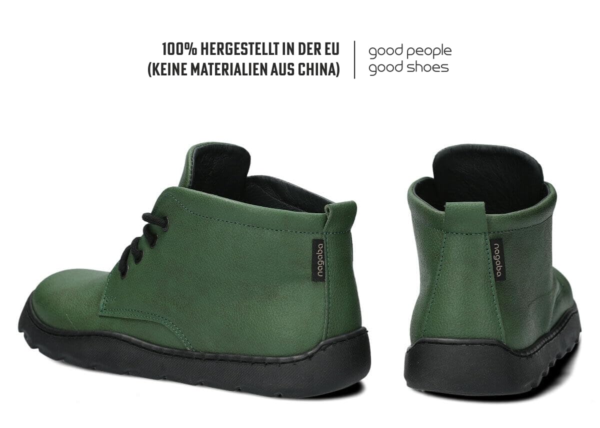NAGABA 631 - Orthopädische Weit Stiefeletten Damen - Barefoot Inspiriert für Frauen – Boots Damen – Echtleder, Flache Schuhe, Lederschuhe mit Leder-Einlegesohle - Breite oder Hallux-Füße – Knöchelhoch