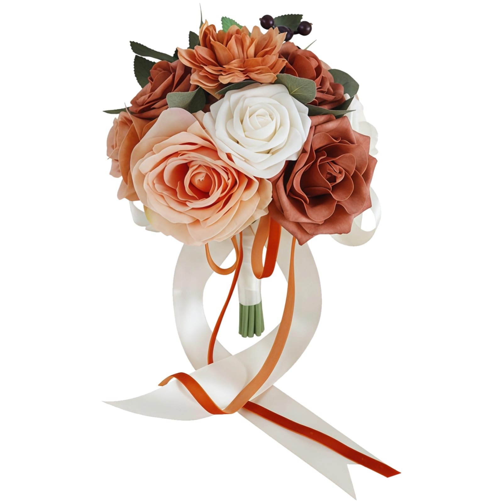 Brautstrauß Kunstblumen für Hochzeit, Braut und Brautjungfer, Real Touch Blumen für Zeremonie und Foto-Requisiten, Boho Hochzeitsdeko