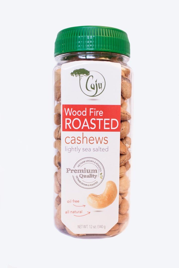 Caju Premium Quality Company Wood Fire Roasted Cashews (Lightly Sea Salted, 12 Ounce)