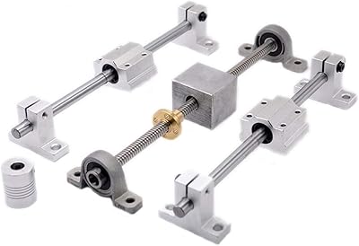 SUOFEILAIMU 3D Printer Guide Rail Sets T8 Lead Screw Length 500mm + Linear Shaft 8500mm+KP08 SK8 SC8UU+ Nut Housing +Coupling + Step Motor (Color : Lead 2mm no Motor, Guide Length : 400mm)