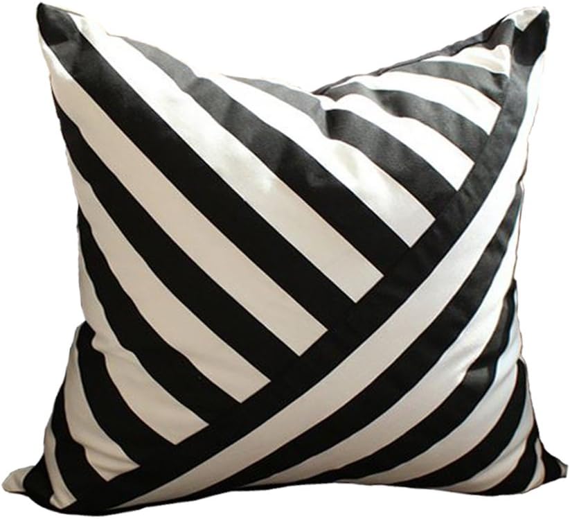 Kdays Diagonal Striped Pillow Cover Designer Modern Throw Pillow Cover Decorative Pillow Cover Handmade Cushion Cover 22x22 Inches