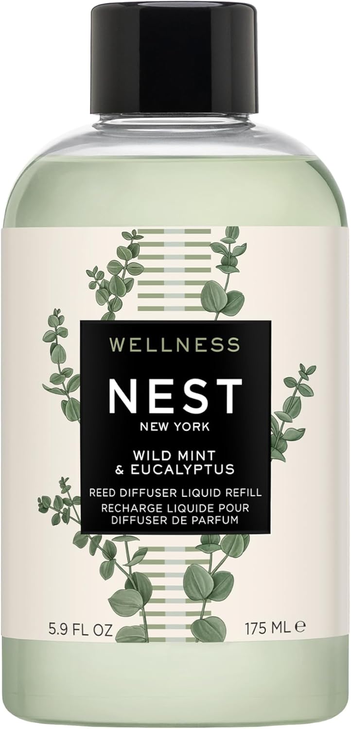 NEST New York Reed Diffuser Liquid Refill, Wild Mint & Eucalyptus - 5.9 fl oz - Fragrance for Up to 90 Days - Flame Free - Thumbnail 5