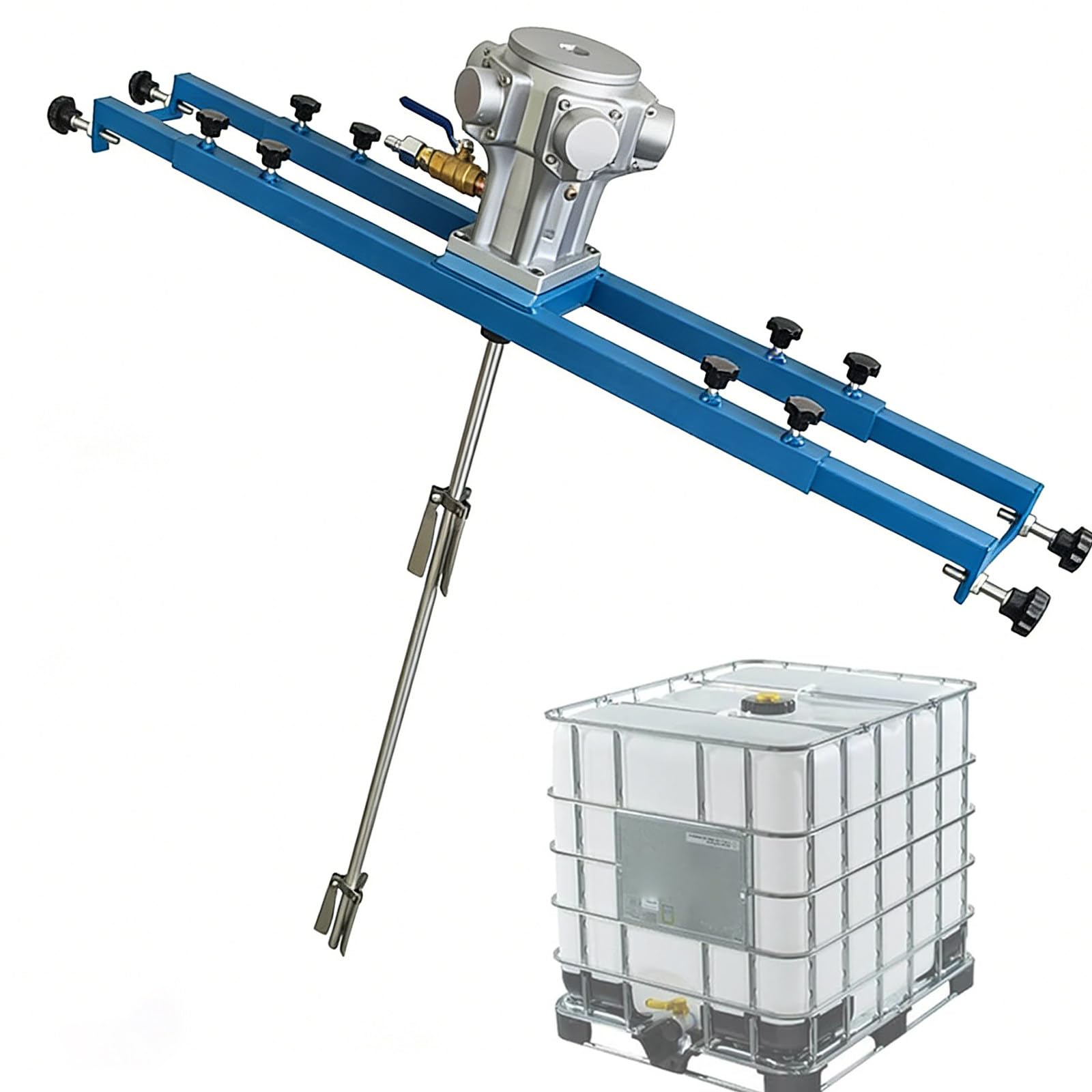 YNBSHGAA Pneumatic Paint Mixer for IBC and Open-top Drum, Air Agitator with 1HP/0.75HP/0.5HP Options, Suitable for Stirrers and Mixing Paints,Large5Cylinders