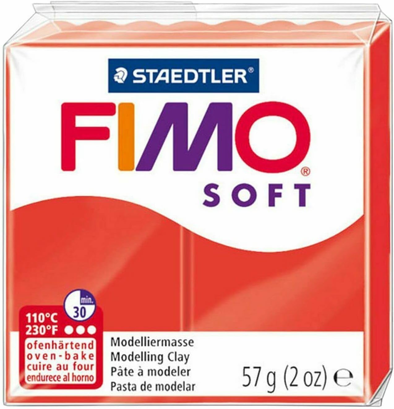 FIMO Soft Polymer Oven Modelling Clay - Set of 12 x 57g - Comes in Gift Box with Modelling Tool & Surface Protector
