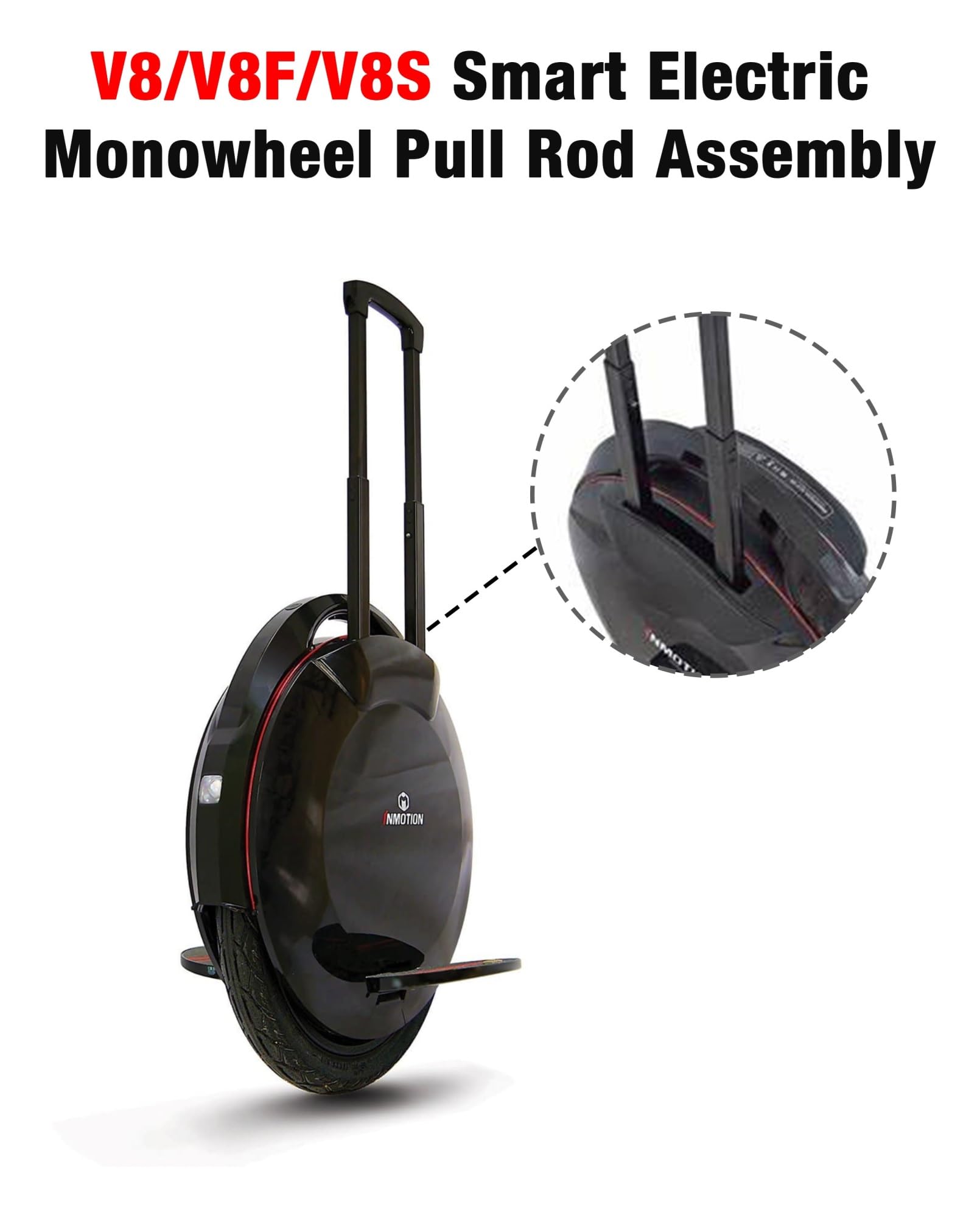 Tige de barre de poignée de traction réglable Compatible avec monocycle électrique INMOTION V8 V8F V8S, Compatible avec les modèles de véhicules