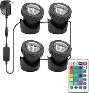 Colored Pond Lights with Timer, RGB Fountain Light IP68 Waterproof, Dimm...