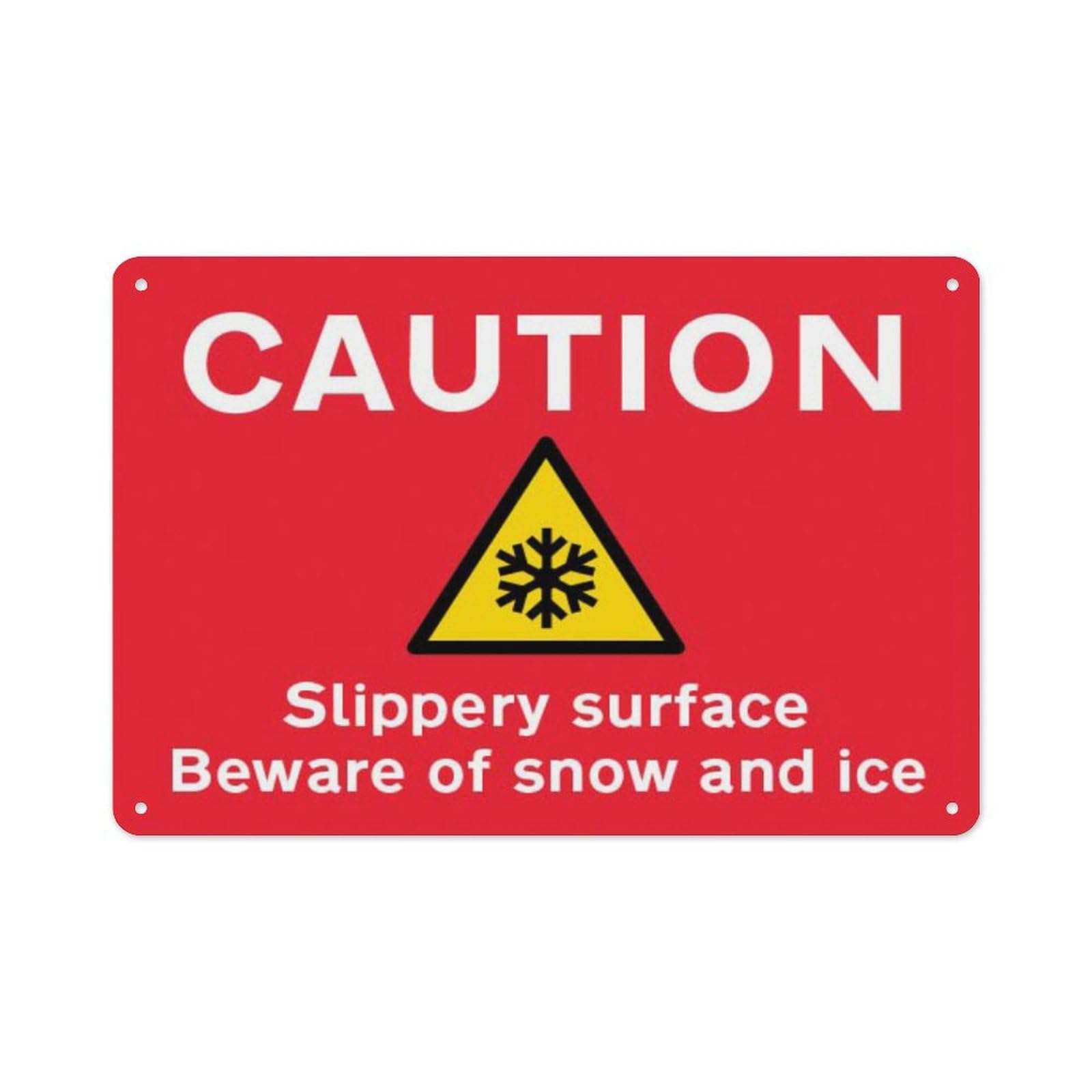 peiyeety Caution Slippery Surface Beware...Snow And Ice Aluminum Tin Warning Signs For Home Outdoor Garden 8X12 Inches