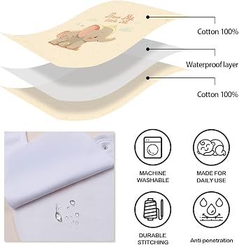 Maiwa 6 Pack Waterproof Cotton Baby Bibs for Girls Boys for Drooling Eating with Snaps
