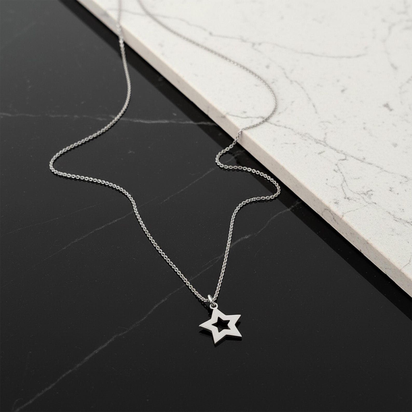 Argento sterling 925 stella collana gioielli delicati per ogni giorno compleanno
