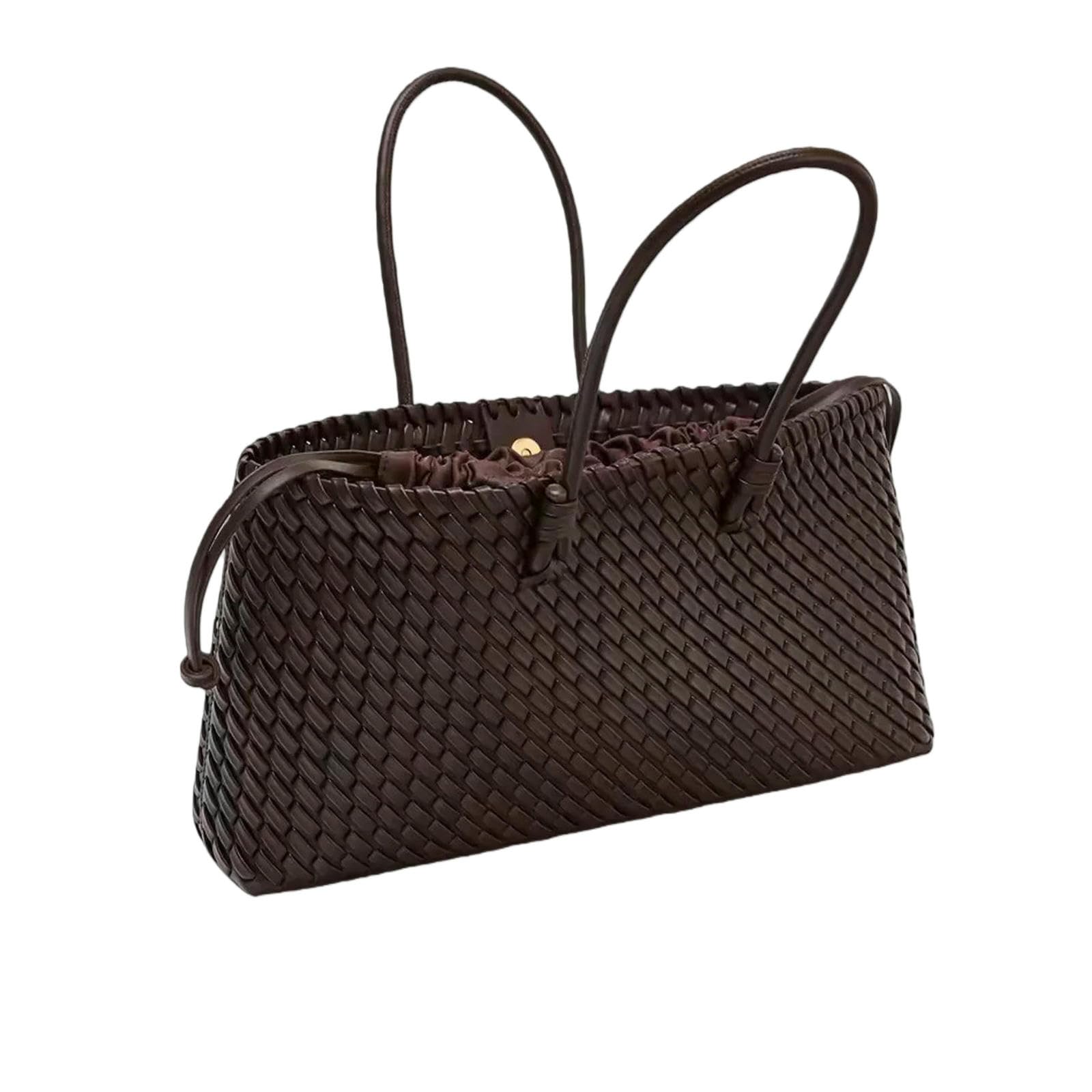 Borsa Donna A Tracolla Tessuta da di Grande capacità-Burgundy-l