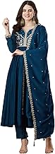 MOKOSH Women’s Anarkali Kurta Set with Dupatta | Embroidered Suit in Rich Color, Party & Wedding Ethnic Dress