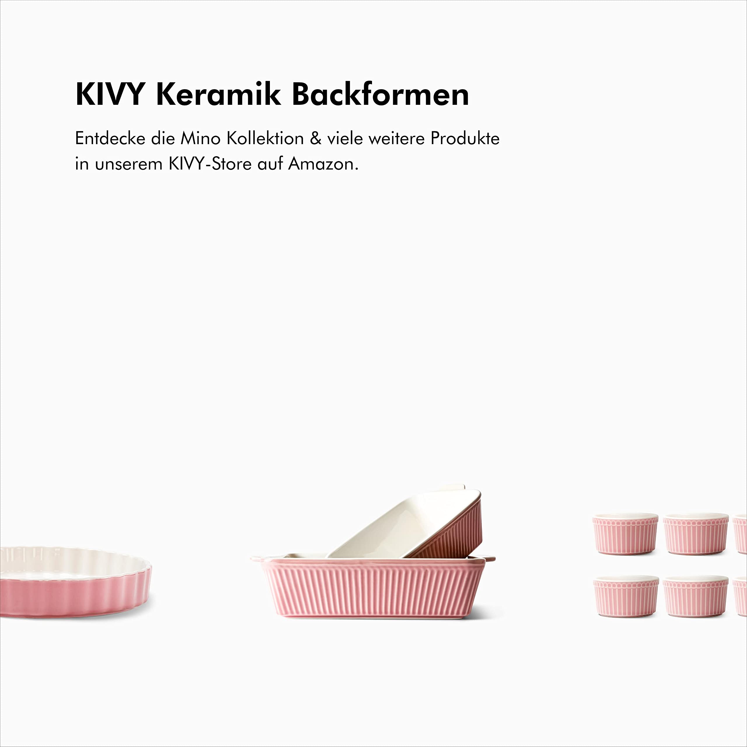 KIVY Teglia Forno [28 cm] | Ceramica Antiaderente | Stampo per Dolci in Ceramica Rosa | Stampa per Torte e Quiche