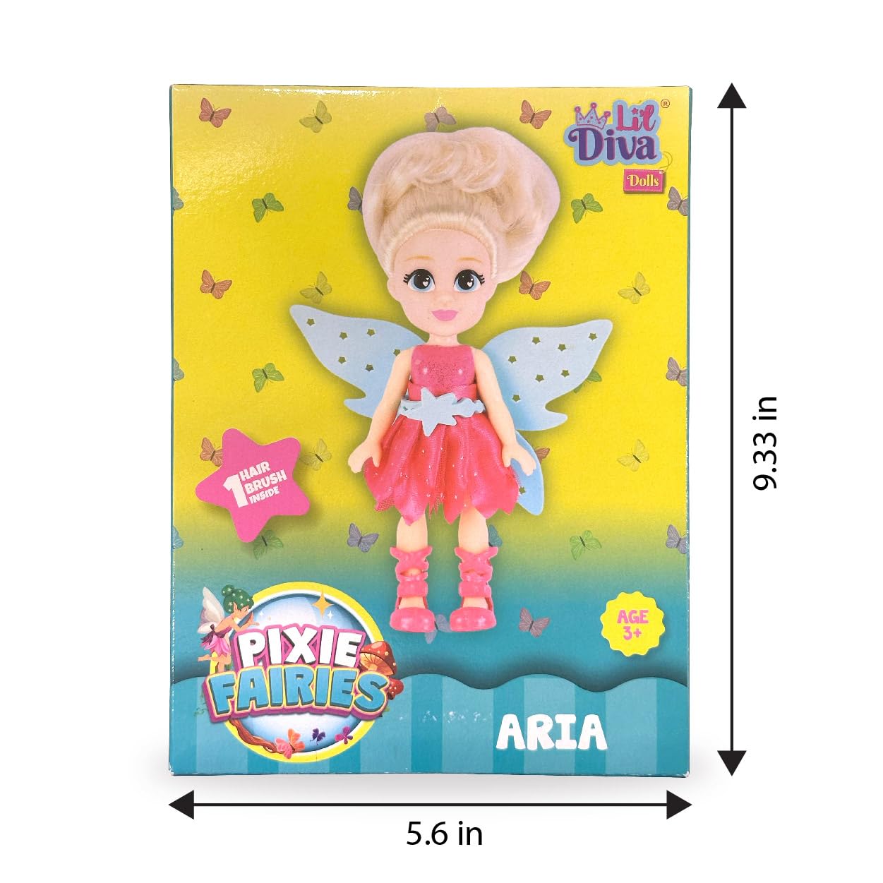 Lil Diva Dolls 6" Pixie Aria Doll for Girls|Soft Movable Body with Realistic Features|Birthday Gift for Kids 3+ Years|Early Learning Toy for Girls|Ideal Gift for Birthdays & Special Occasions 4