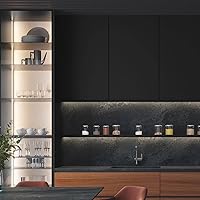 Vista 4 de Black Peel and Stick Wallpaper Black Contact Paper 17.7inch x 393.7inch Self Adhesive Vinyl Wallpaper Removable Wall Paper Peel and Stick Waterproof