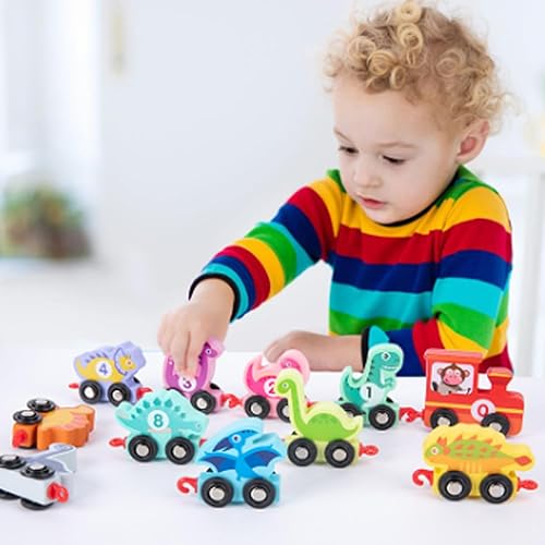 Miniatura 6 de Juguetes para niños de 4 y 3 años, juguetes Montessori para niñas de 3 a 4 años, regalos de cumpleaños, juego de tren de madera, juguetes de