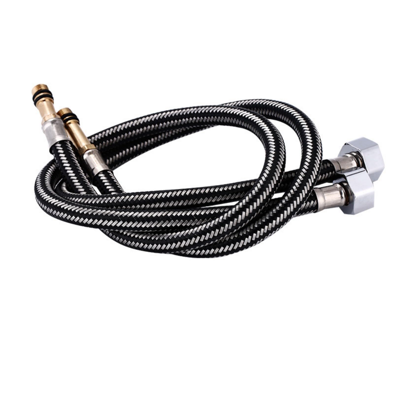 Uikios 100Cm 2Pcs Stainless Steel Braided Faucet Hose For Indoor And Outdoor Use Cold And Hot Water Inlet Pipe Cold And Hot Water Inlet Pipe