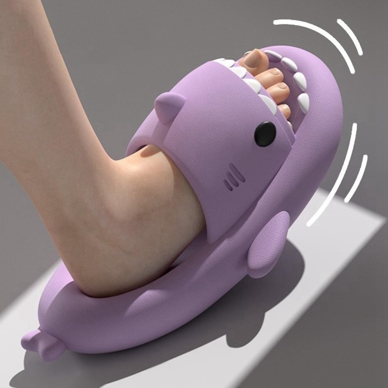 Chanclas Tiburon Mujer Hombre Shark Slippers Zapatillas Tiburón Comodas Antideslizantes Piscina Playa Verano Sandalias Forma de Pez Adulto Sharky Slides Unisex Púrpura Talla EU 40/41