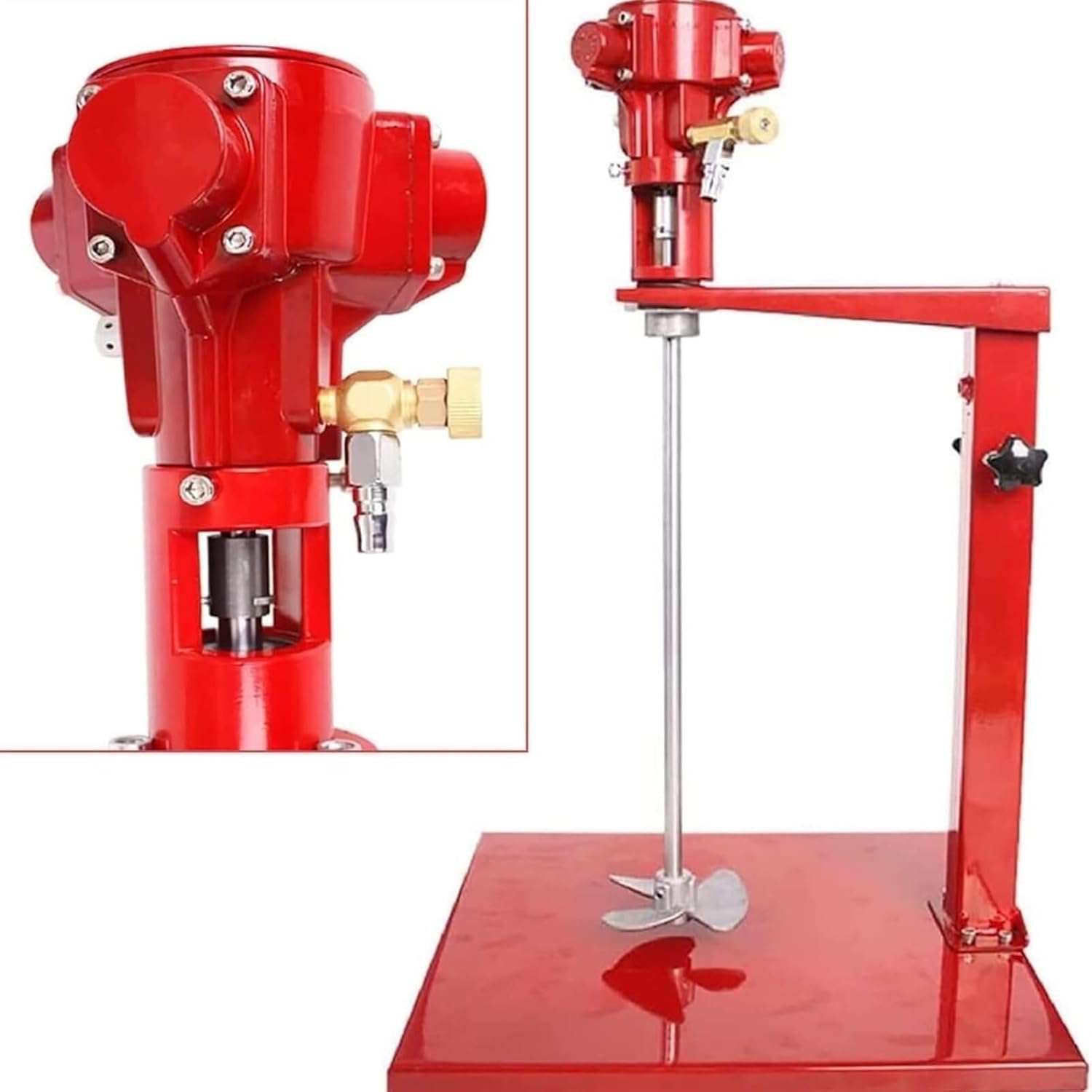 Pneumatic paint mixer, paint mixer, table top air agitator for paint coating viscous liquid ink