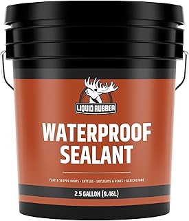 Liquid Rubber Waterproof Sealant – DIY Leak Repair Coating for Flat, Metal & Low Slope Roofs, Foundations, Gutters & More – Flexible Protective Membrane - Black - 2.5 Gallon