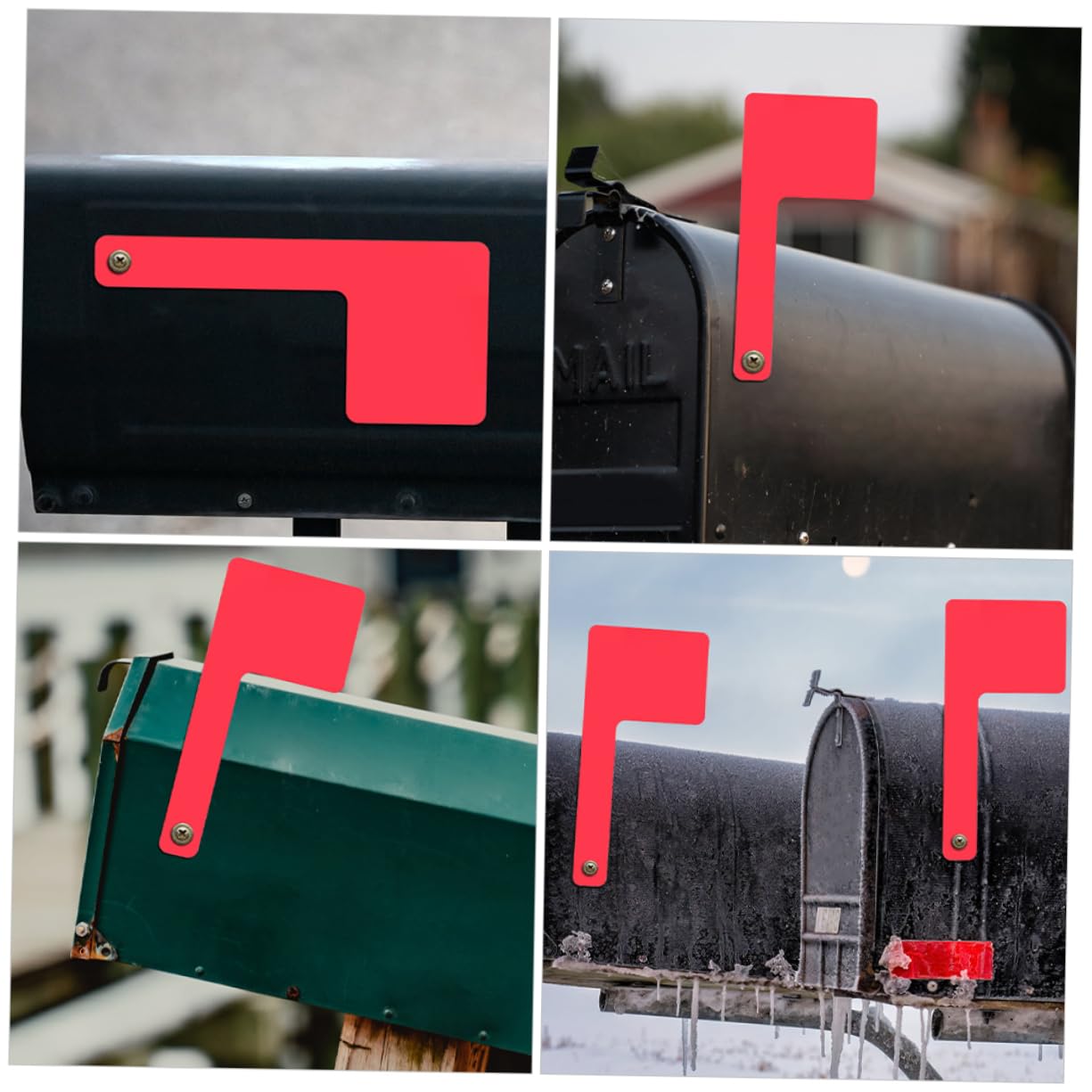 Uonlytech 2 Pz Banner della di posta asta portabandiera per cassetta postale bandiera rossa della cassetta postale acrilico compatibili bandiera della universale