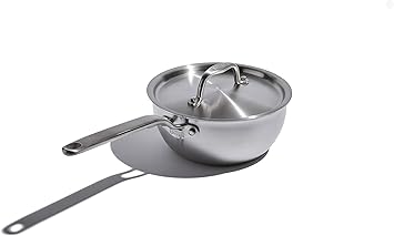 Heritage Steel x Eater 2 Quart Stainless Steel Saucier Pan | 5-Ply Fully Clad | Stay Cool Handle | Induction Compatible | Non-Toxic | Cook like a Pro