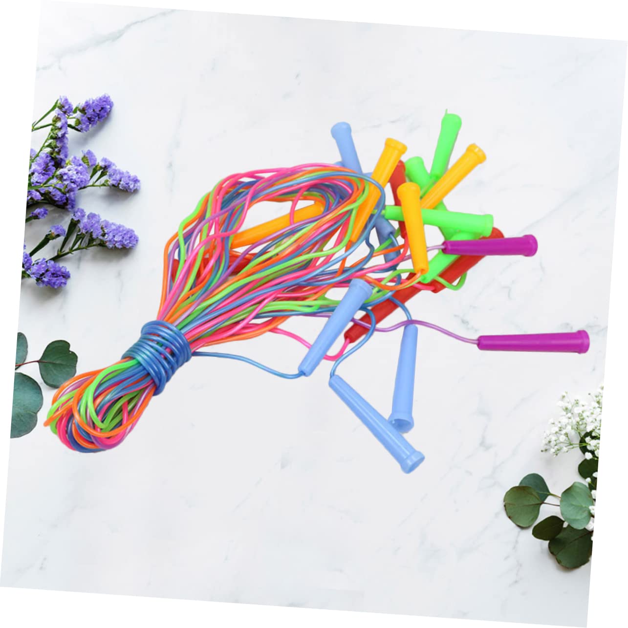Set di 4 corde per saltare in colori colorati, con manici in plastica, per ragazzi e ragazze, adulti e fitness