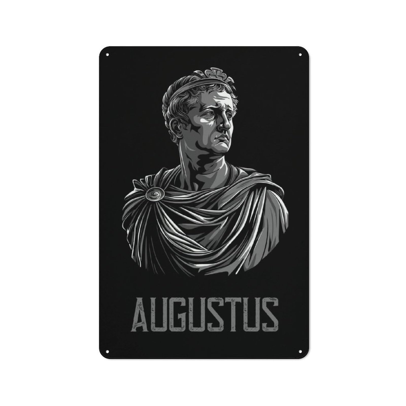 Junmoney Emperor Augustus For Garden Room Or Summerhouse, Vintage Tin Sign 30X20cm, A Metal Wall Feature For Garden Rooms And Summerhouses