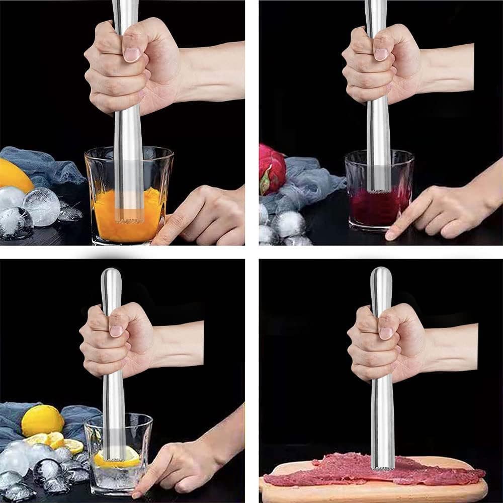 RUCUDIM Pilon à Cocktail en Acier Inoxydable Avec Cuillère, Shaker