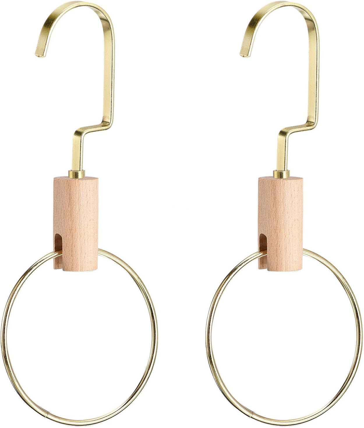 Home and Garden Parts 2Pcs 3.5 Inch Scarf Ring Hangers Circle Scarf Organizer 10cm Length Hook Gold #CN/251024/04781