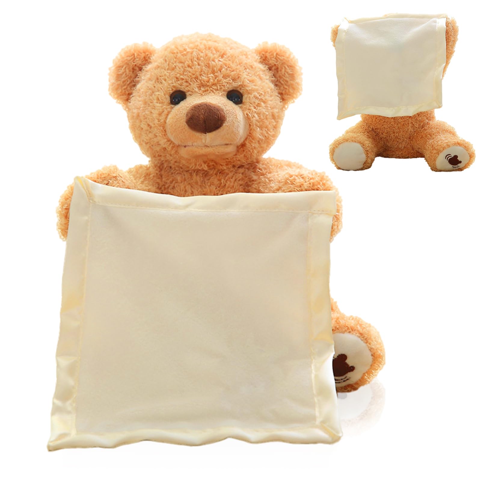 Gonggi Peek Boo Teddy Bear Gifts and Company for Stress Relief for Adults，Collectible Level Teddy Bear Figurines with A Comforter, Plush Buddy Gift, Cute Soft Gift Stuffed Doll Huggable