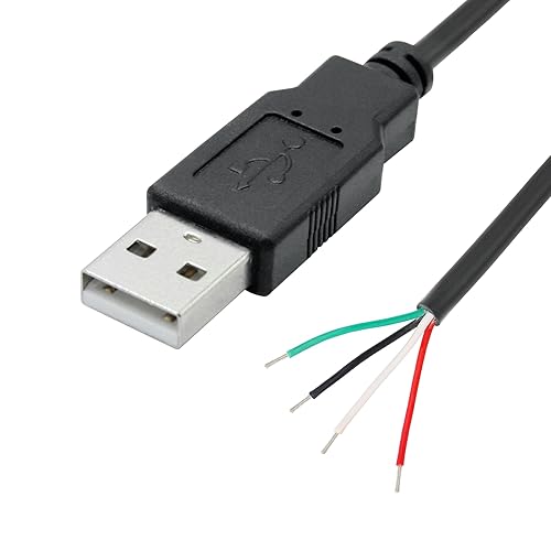 Miniatura 2 de Cable corto USB A macho de 4 pines de 11 pulgadas, USB 5V2A de 4 pines, cable de alimentación y datos de extremo abierto, para equipo USB instalado