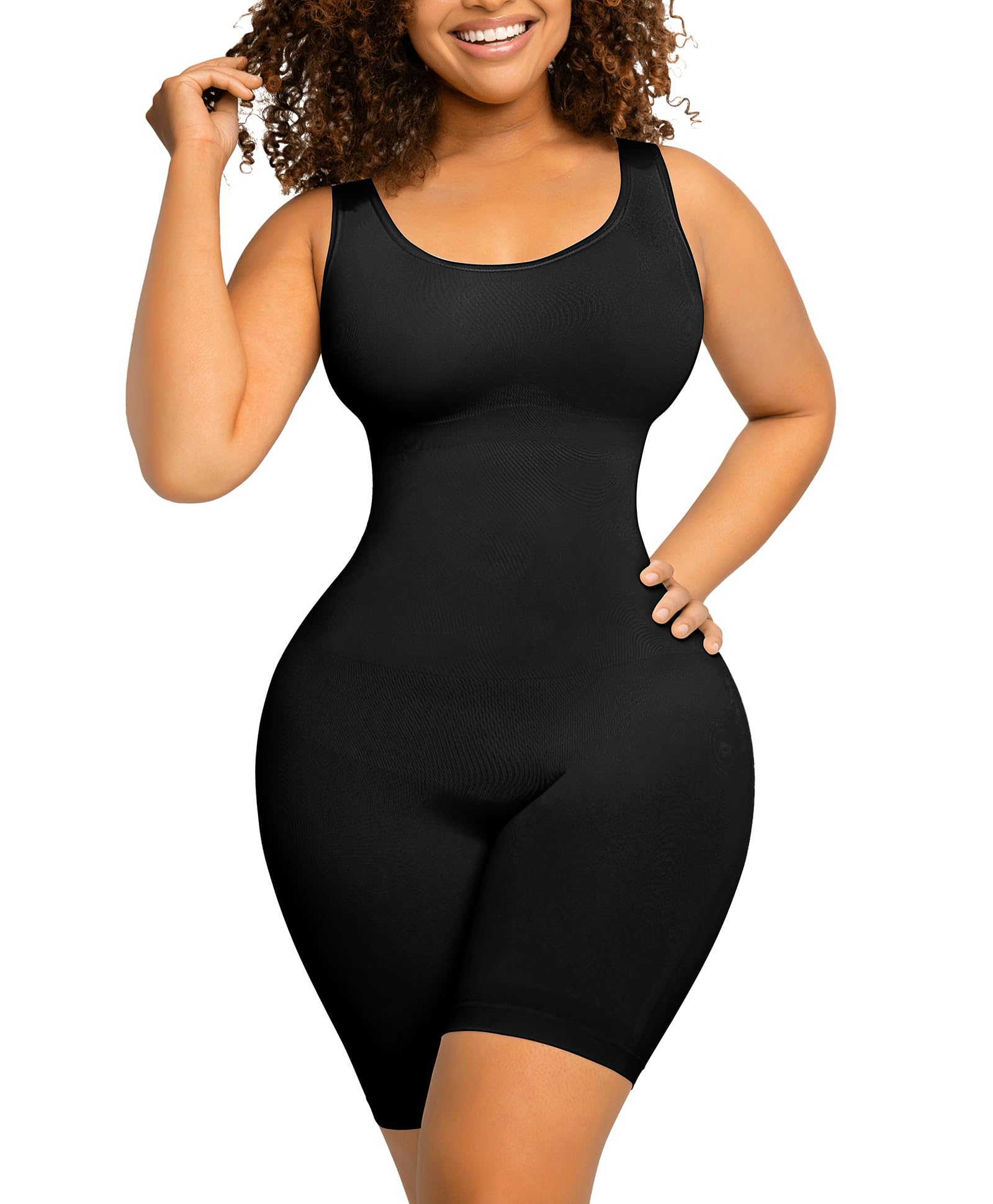 FeelinGirlShapewear Bodysuit for Women Tummy Control Seamless Butt Lifting Thigh Slimmer Full Body Shaper