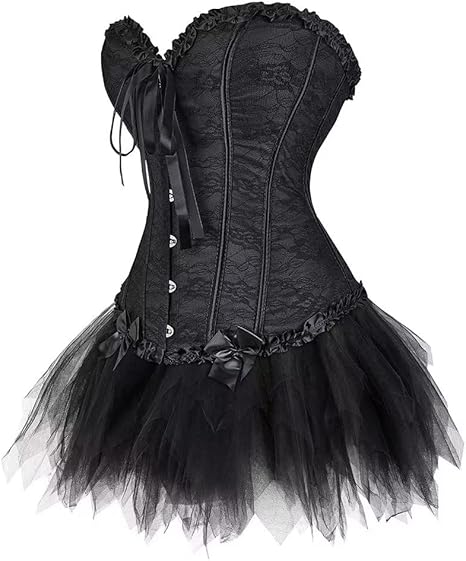Corset Kleid Damen - Gothic Korsett Mit Reißverschluss