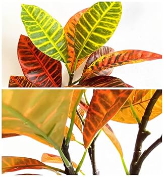 Amazon｜人工クロトン植物茎 熱帯の葉の枝 生きているような