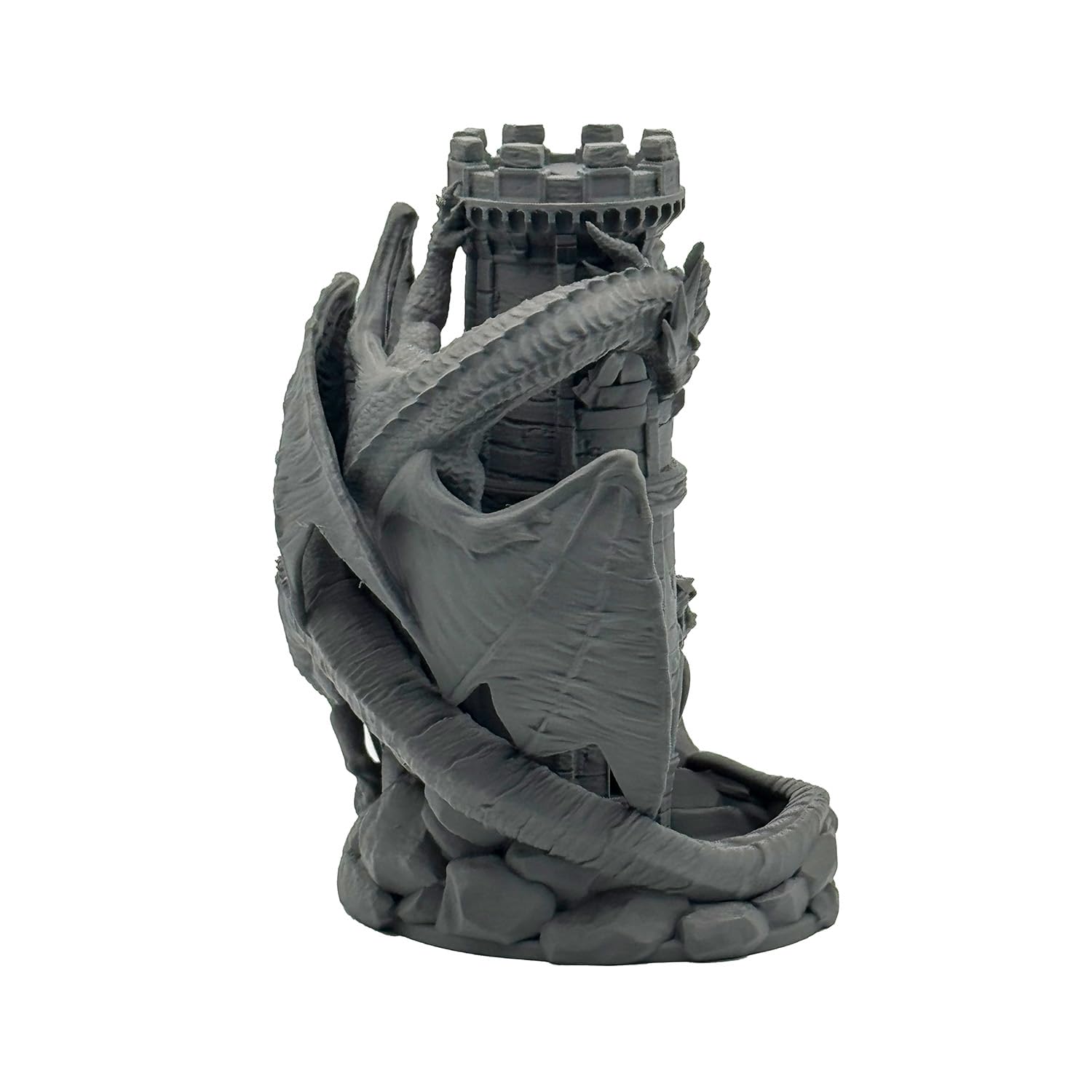 Drachen Würfelturm für Würfel bis 25mm | DND Dragon Dice Tower Made in Germany | Tabletop Rollenspiel Pen & Paper DSA Fantasy Deko | unbemalt zum Bemalen | Geschenkidee Spielleiter