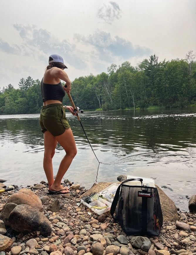 Lakewood Money Bag Mesh Storage Bag, Black, Short 15.75” L x 9” W x 7” H | Not Just for Fishing Stuff