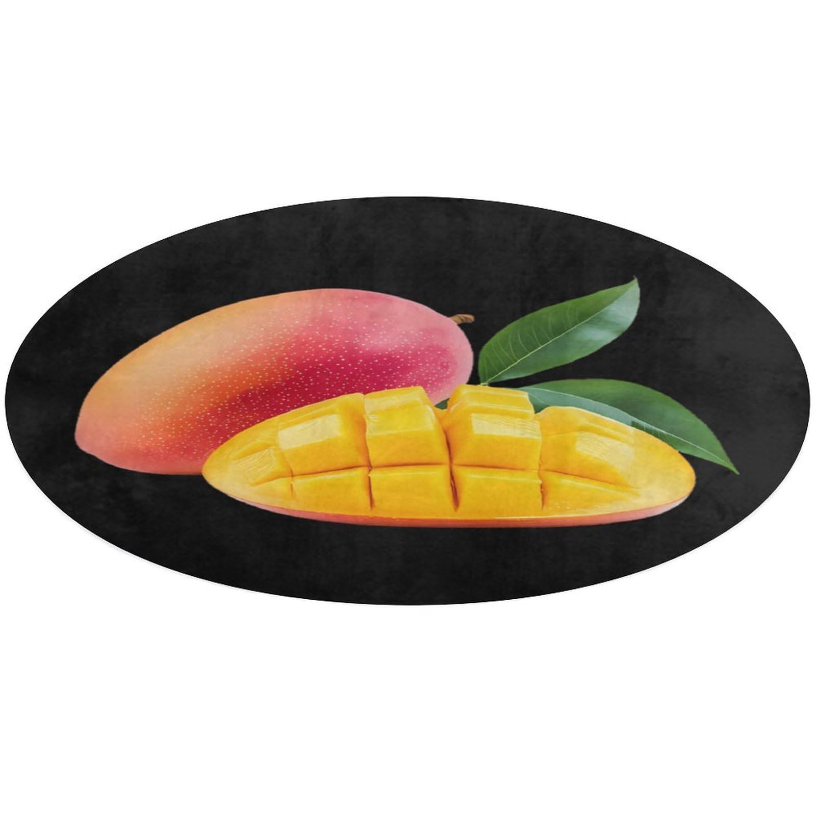 Tapete de terciopelo suave con patrón de frutas lavable para salón