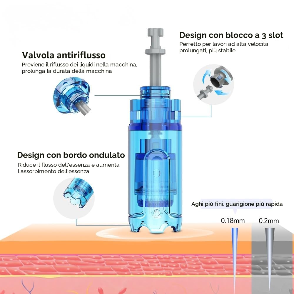Dr.pen Ultima M8S Microneedling Pen – Penna Derma Senza Fili con 20 Cartucce di Ricambio