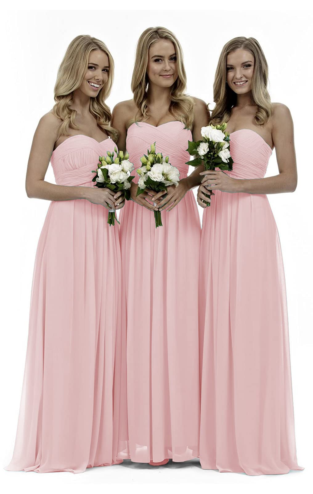 Lecureler Sweetheart Ruching Prom Bridesmaid Dress Baby Pink Size 14